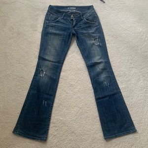 Hudson, jeans, flair weighs 25, and seem 32